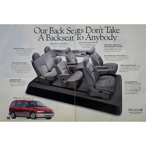 Mercury Villager LS Minivan Vintage Print Ad 1996 2 Page Auto Car - Picture 6 of 6